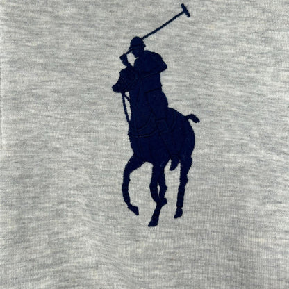 POLO RALPH LAUREN ポロ ラルフローレン グレー ビッグポニー コットン ハーフジップスウェットプルオーバー トップス