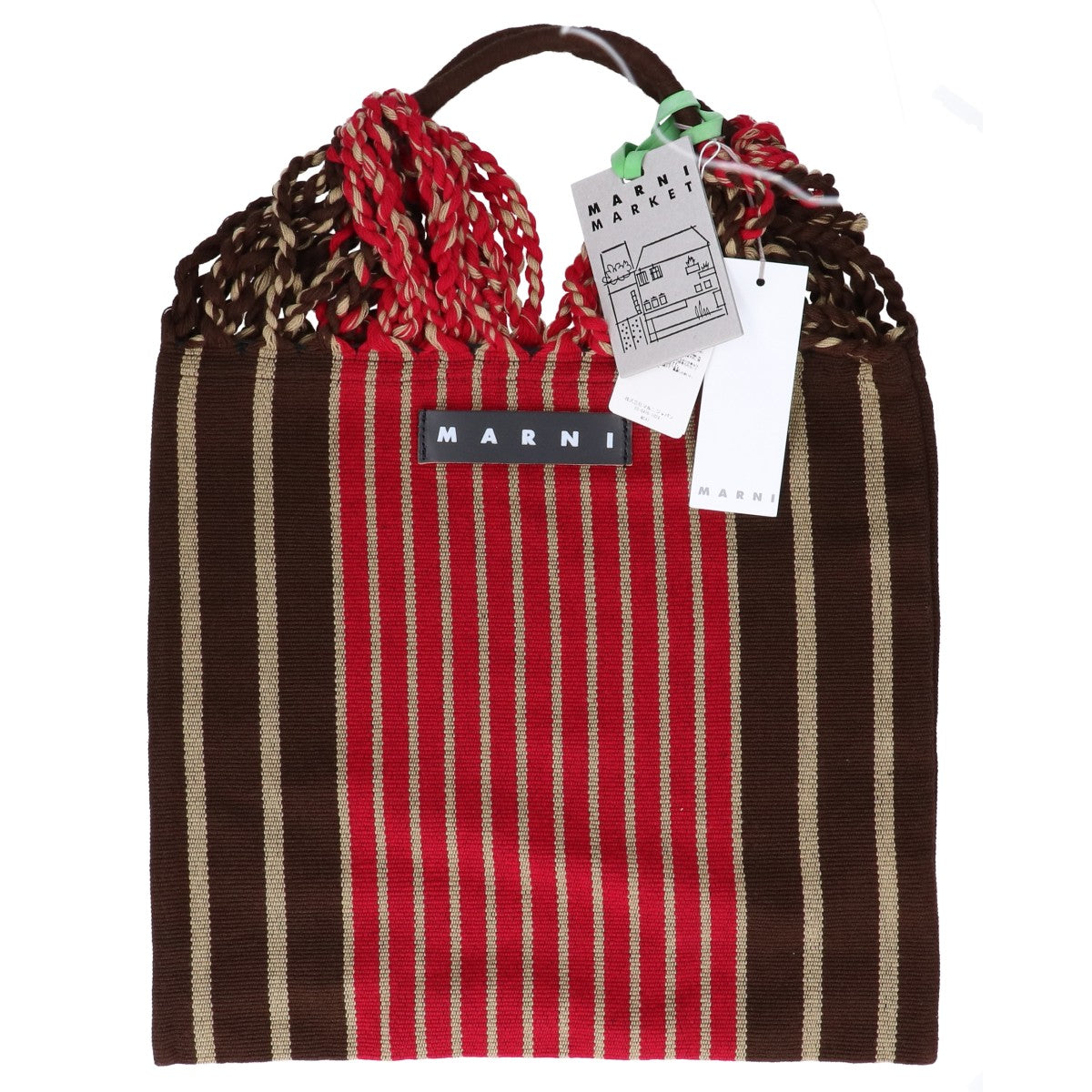 MARNI マルニ 【新品同様】SHMH0009A0 MARKET HAMMOCK BAG ストライプ マーケット ハンモックバッグ/ トートバッグ