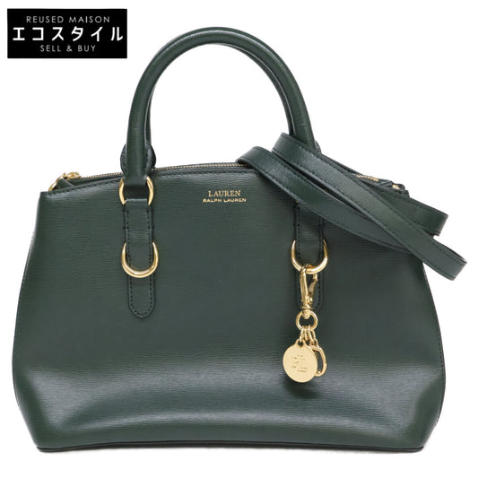 LAUREN RALPH LAUREN ローレン ラルフローレン 【美品】レザー メタルチャーム フロントロゴ 2WAYショルダー ハンドバッグ