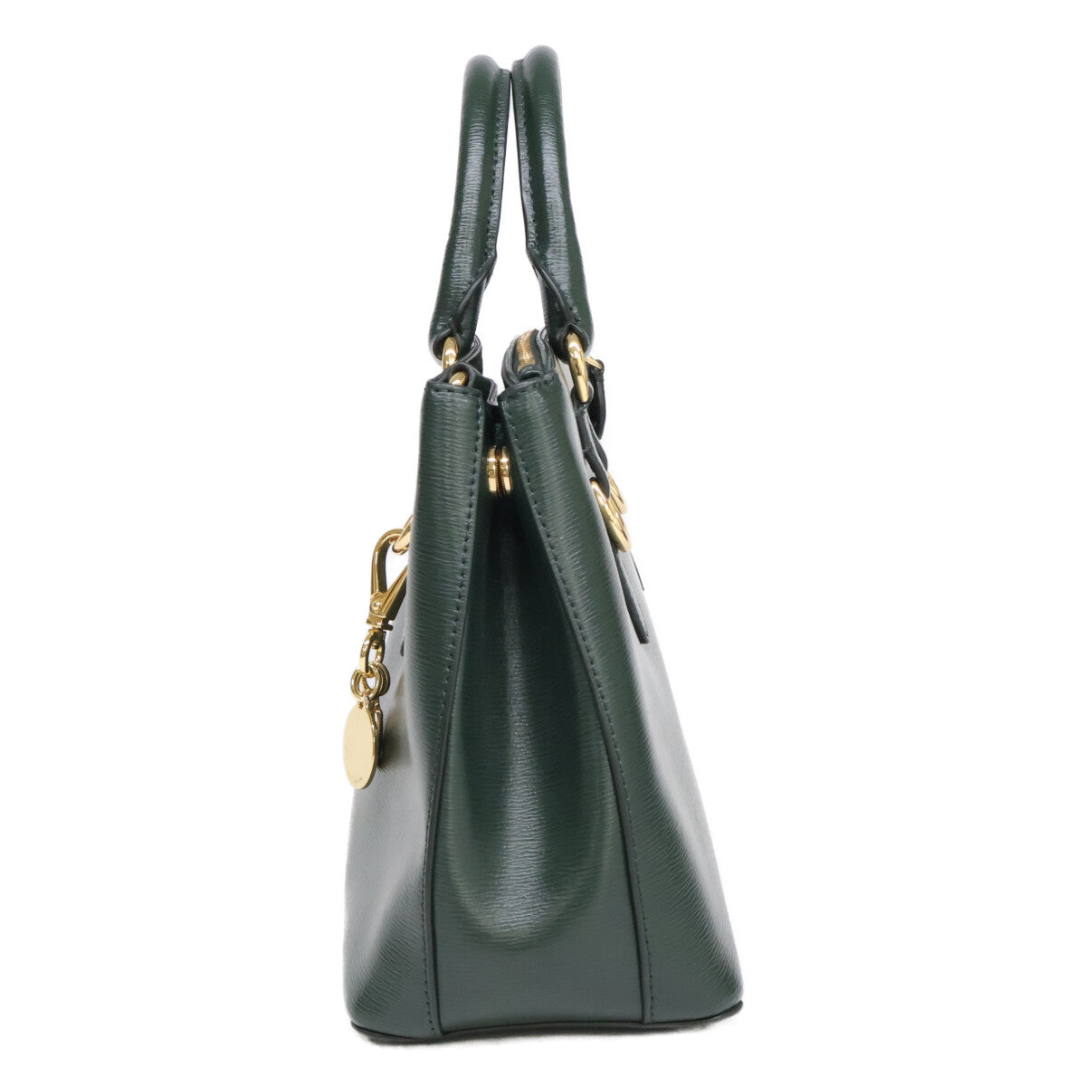 LAUREN RALPH LAUREN ローレン ラルフローレン 【美品】レザー メタルチャーム フロントロゴ 2WAYショルダー ハンドバッグ