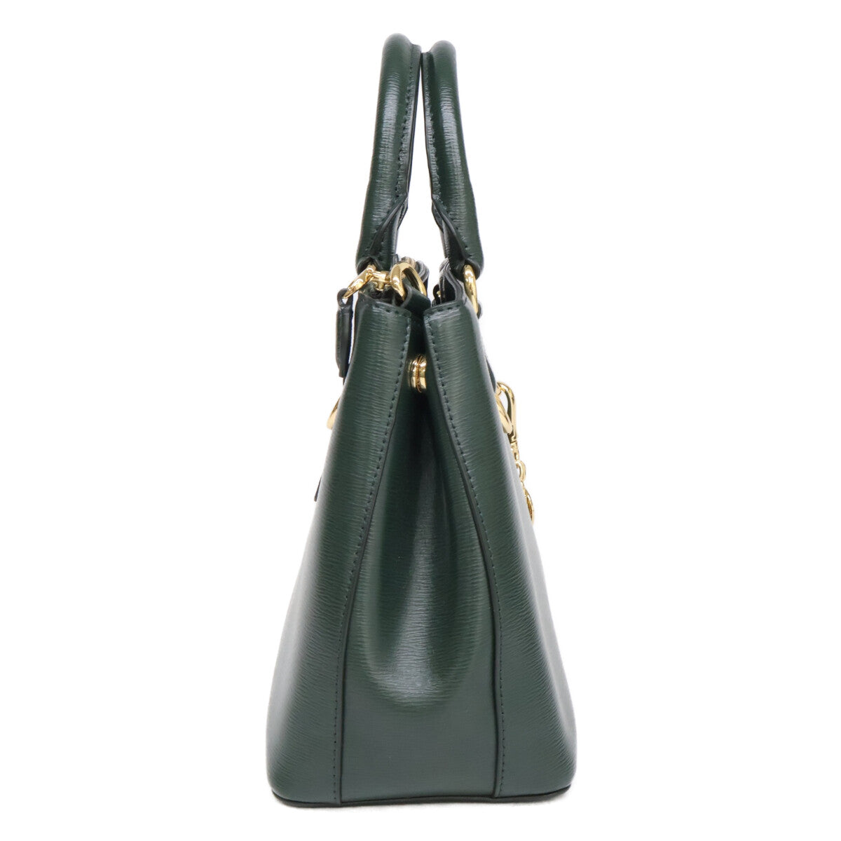 LAUREN RALPH LAUREN ローレン ラルフローレン 【美品】レザー メタルチャーム フロントロゴ 2WAYショルダー ハンドバッグ