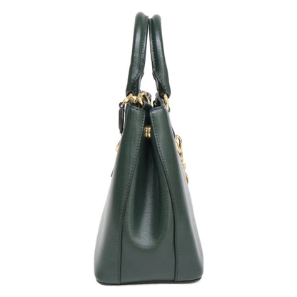 LAUREN RALPH LAUREN ローレン ラルフローレン 【美品】レザー メタルチャーム フロントロゴ 2WAYショルダー ハンドバッグ