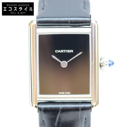 Cartier カルティエ WSTA0071 タンクマスト ドゥ カルティエ/タンクマストSM 黒文字盤 SS クオーツ 腕時計
