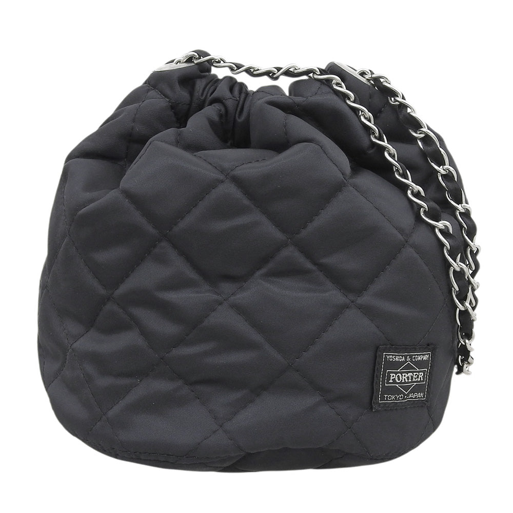 PORTER ポーター GRENADE グレネード 軍用巾着型 キルティングチェーンバッグ バルーンサック ナイロン ネイビー ハンドバッグ