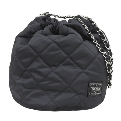 PORTER ポーター GRENADE グレネード 軍用巾着型 キルティングチェーンバッグ バルーンサック ナイロン ネイビー ハンドバッグ