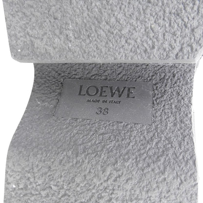 LOEWE ロエベ レザー シルバースタッズ バックジップ 厚底 アンクルブーツ レディース ブラック 38 21FW シューズ
