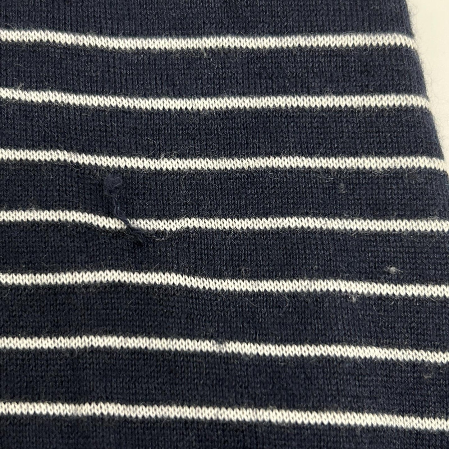 Loro Piana ロロピアーナ FAL6249 ネイビー×ホワイト ボーダー カシミヤ×シルク ハーフスリーブ ニット トップス