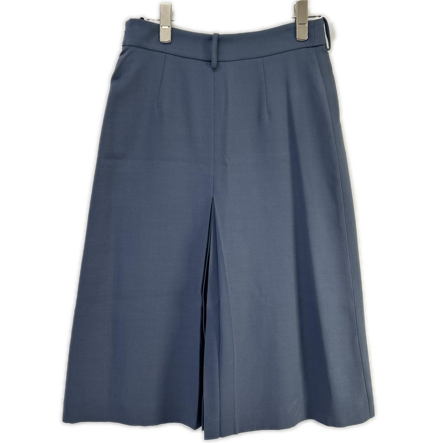 Loro Piana ロロピアーナ FAI8486 ネイビー系 シルク×ウール センタープリーツ サイドジップ スカート スカート