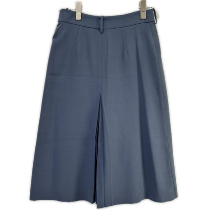 Loro Piana ロロピアーナ FAI8486 ネイビー系 シルク×ウール センタープリーツ サイドジップ スカート スカート