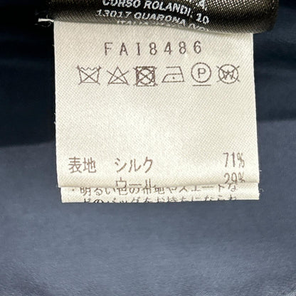 Loro Piana ロロピアーナ FAI8486 ネイビー系 シルク×ウール センタープリーツ サイドジップ スカート スカート