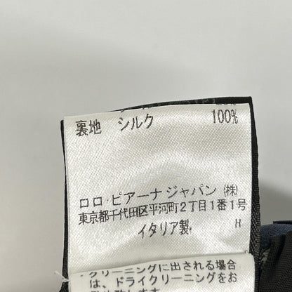 Loro Piana ロロピアーナ FAI8486 ネイビー系 シルク×ウール センタープリーツ サイドジップ スカート スカート