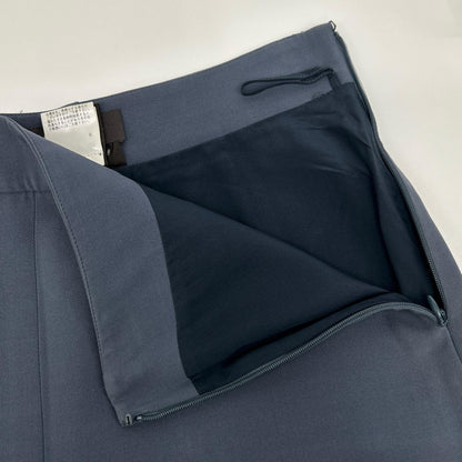 Loro Piana ロロピアーナ FAI8486 ネイビー系 シルク×ウール センタープリーツ サイドジップ スカート スカート