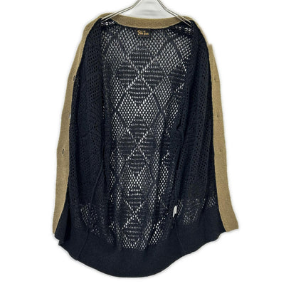 【SALE】 Pale Jute ペールジュート PJ-2023SS-19 ブラック メッシュニットロングカーディガン トップス
