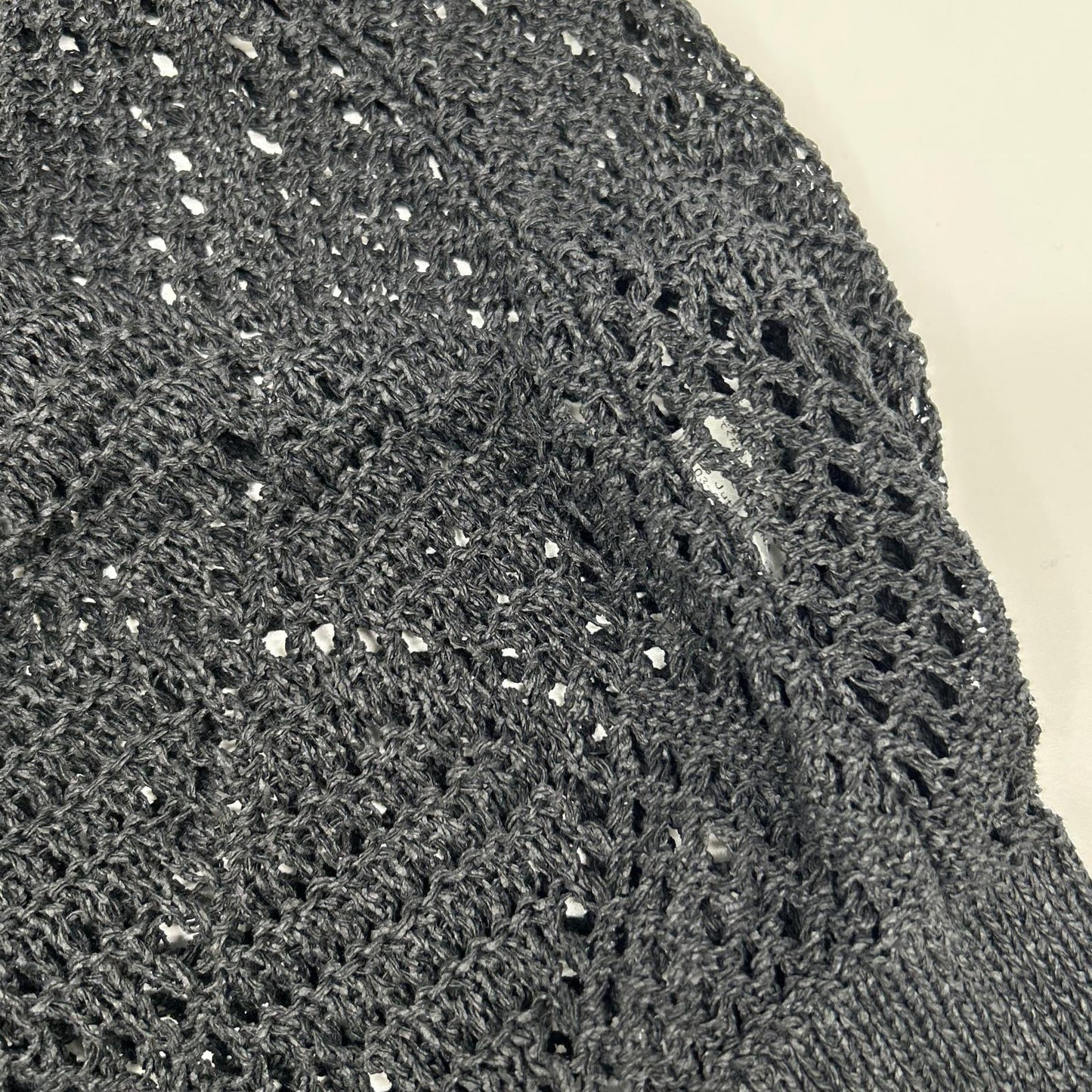 Pale Jute PJ-2023SS-19 Black Mesh Knit Long Cardigan Tops