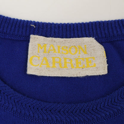MAISON CARREE メゾンカレ MC-2020-00 ブルー コットンシルク Basic half sleeve knit ショートスリーブニット トップス