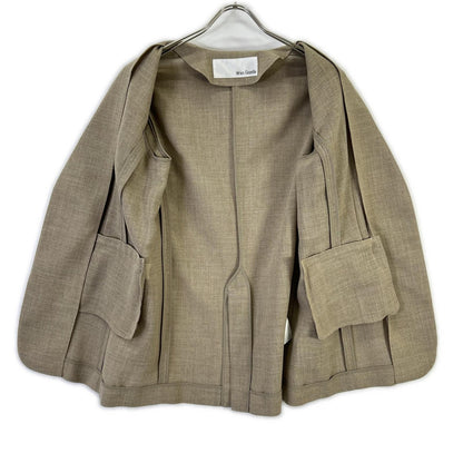 Whim Gazette Whim Gazette WGZ1051207A0002 25SS Beige jute-like collarless jacket Jacket