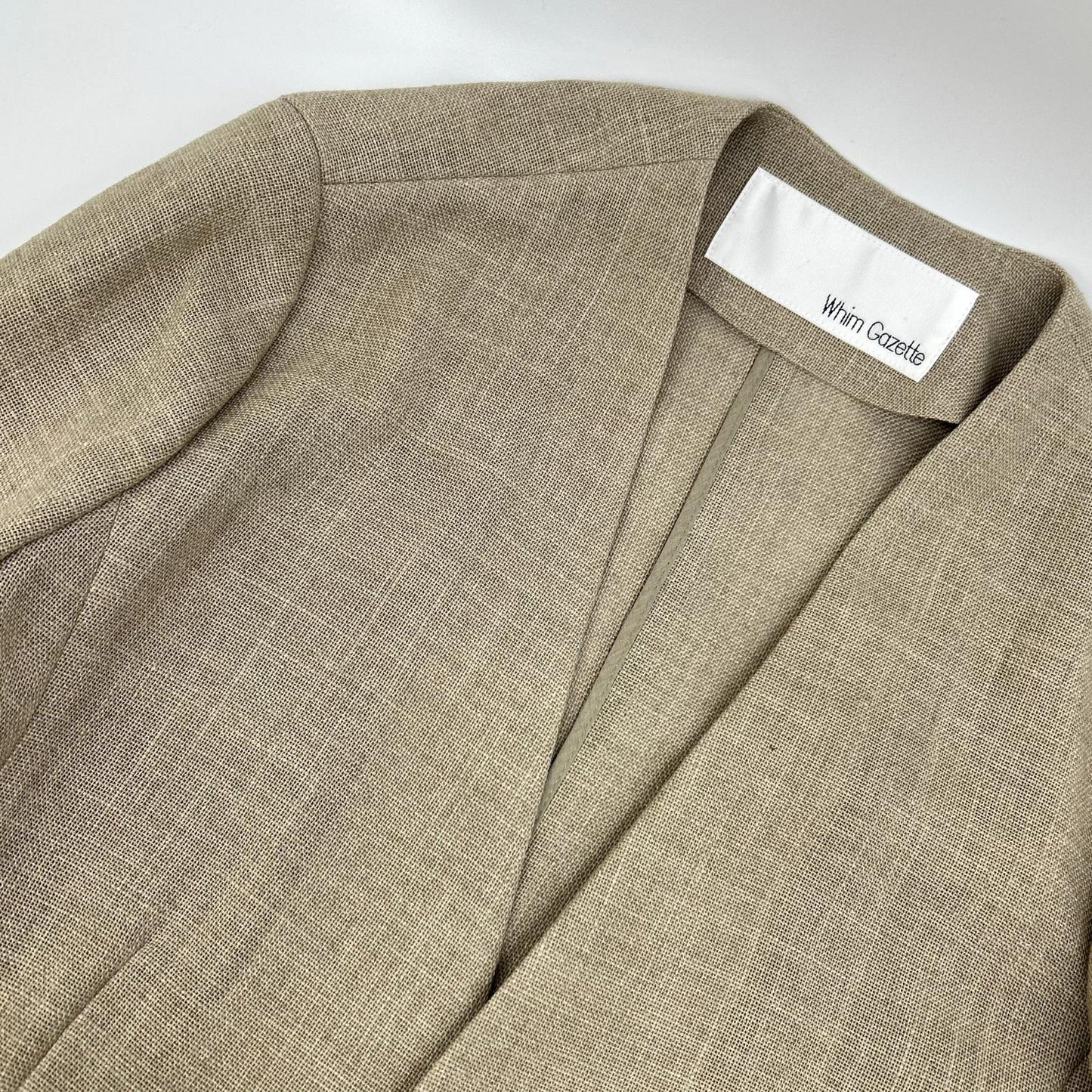 Whim Gazette Whim Gazette WGZ1051207A0002 25SS Beige jute-like collarless jacket Jacket