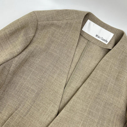 Whim Gazette Whim Gazette WGZ1051207A0002 25SS Beige jute-like collarless jacket Jacket
