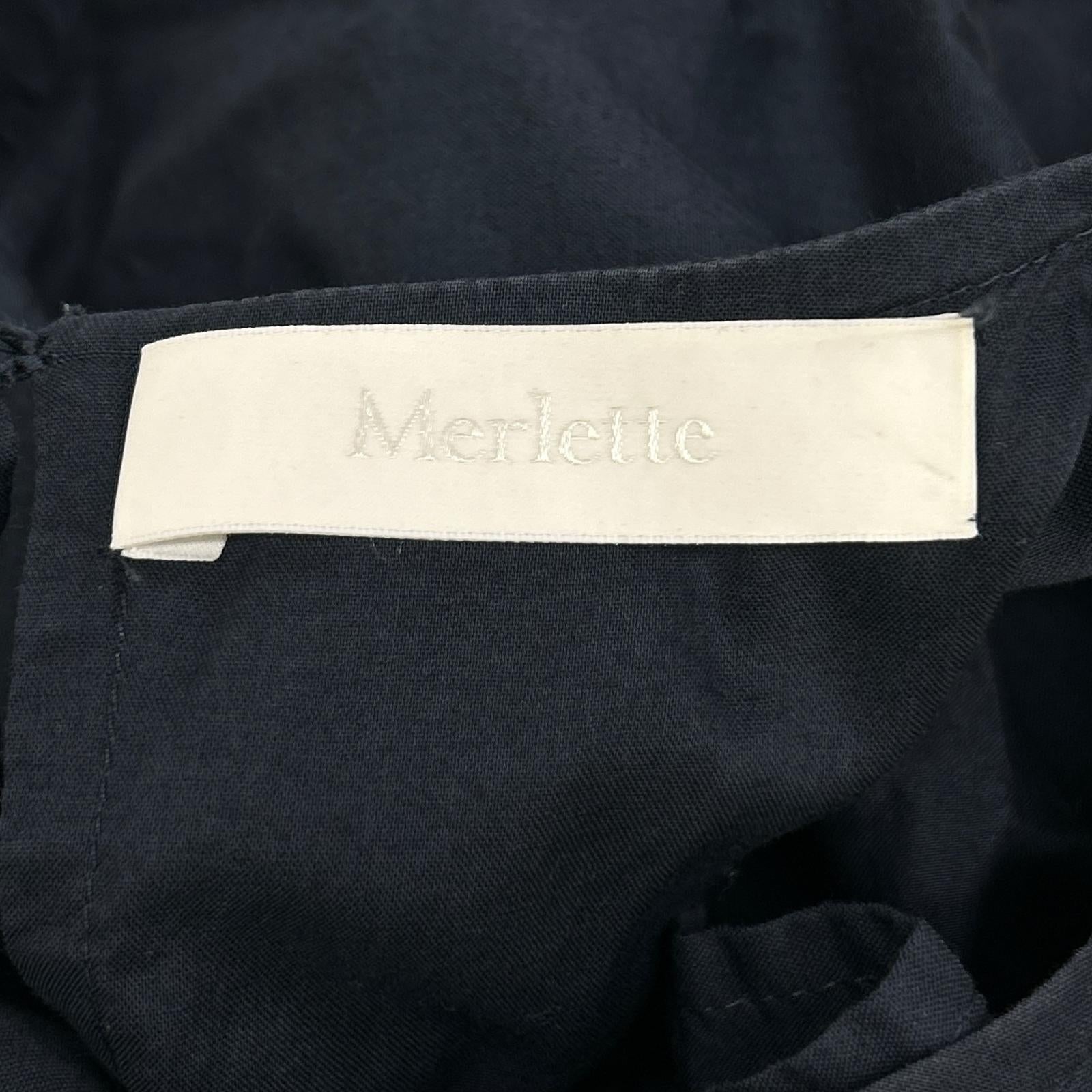 MERLETTE マーレット ネイビー ESSAOUIRA ティアードギャザー クルーネックワンピース ワンピース