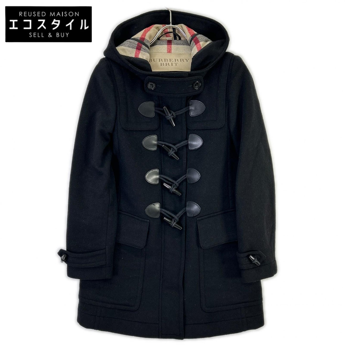 BURBERRY BRIT バーバリーブリット 3915587 ブラック フーディダッフルコート コート