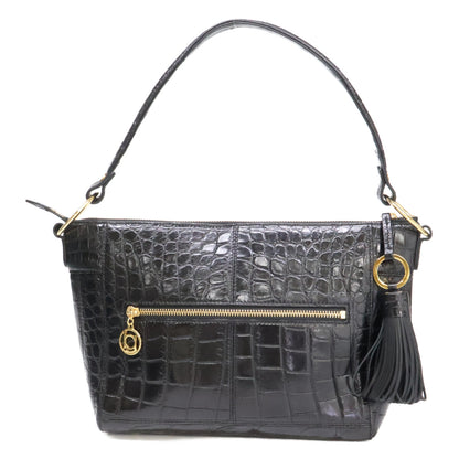 BEAUGRAND ボーグラン 【美品】JRA ソフトクロコダイル タッセル付 2WAYショルダー トートバッグ