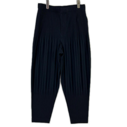 HOMME PLISSE ISSEY MIYAKE オムプリッセ イッセイミヤケ 25AW HP55-JF551 ネイビー 消しプリーツ加工 BASICS パンツ ボトムス