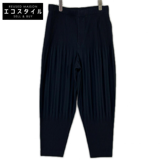 HOMME PLISSE ISSEY MIYAKE オムプリッセ イッセイミヤケ 25AW HP55-JF551 ネイビー 消しプリーツ加工 BASICS パンツ ボトムス