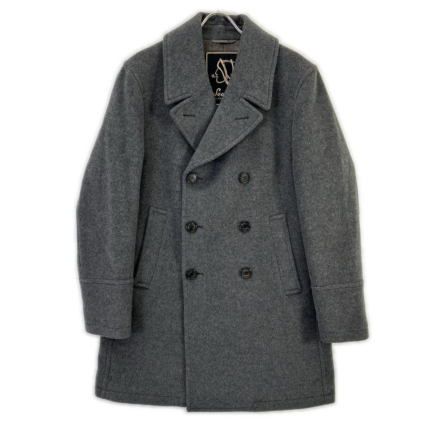 Sealup 50092-7627 Mid-gray GIACCONE GENOVA PEACOAT long peacoat