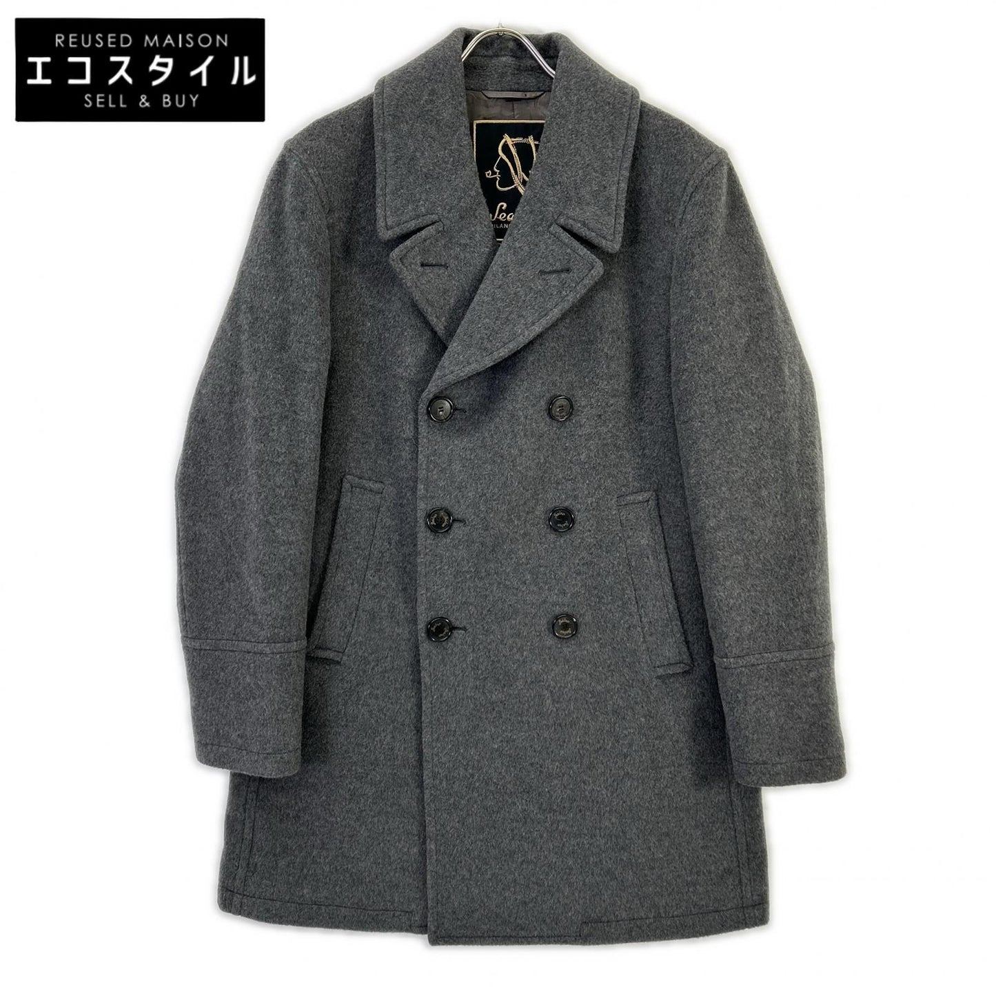 Sealup 50092-7627 Mid-gray GIACCONE GENOVA PEACOAT long peacoat