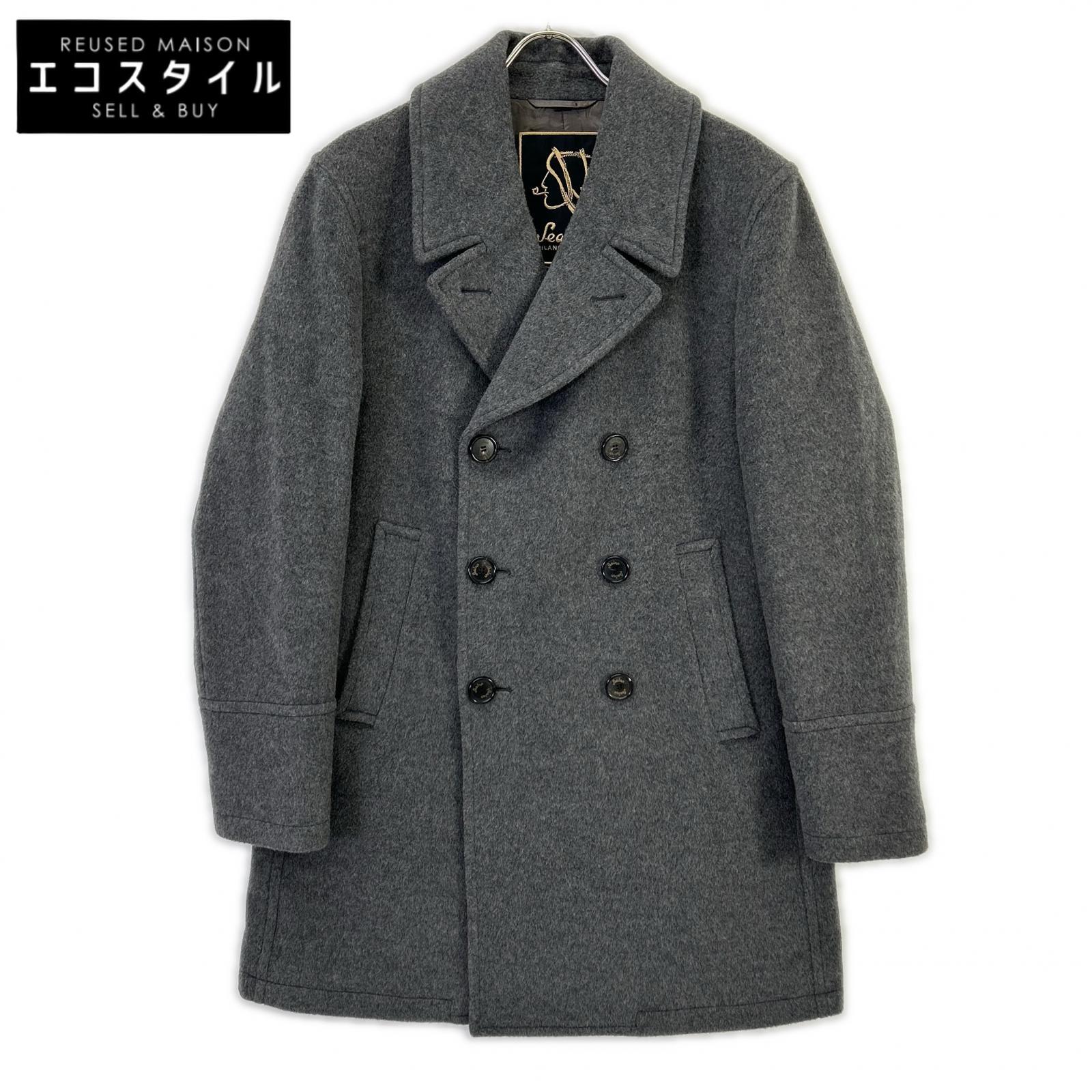 Sealup 50092-7627 Mid-gray GIACCONE GENOVA PEACOAT long peacoat