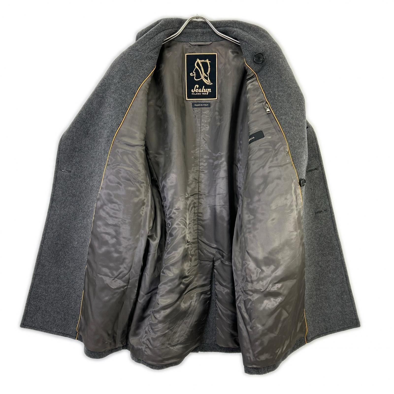Sealup 50092-7627 Mid-gray GIACCONE GENOVA PEACOAT long peacoat