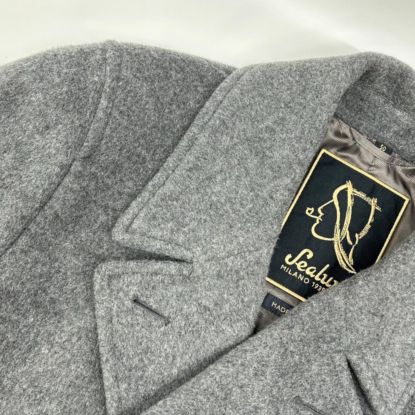 Sealup 50092-7627 Mid-gray GIACCONE GENOVA PEACOAT long peacoat