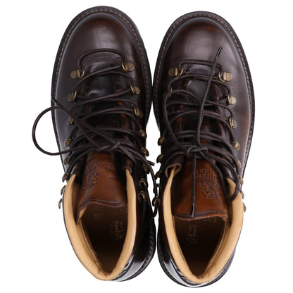 BRUNELLO CUCINELLI ブルネロクチネリ ブラウンカフェ カーフスキン レースアップ マウンテンブーツ シューズ