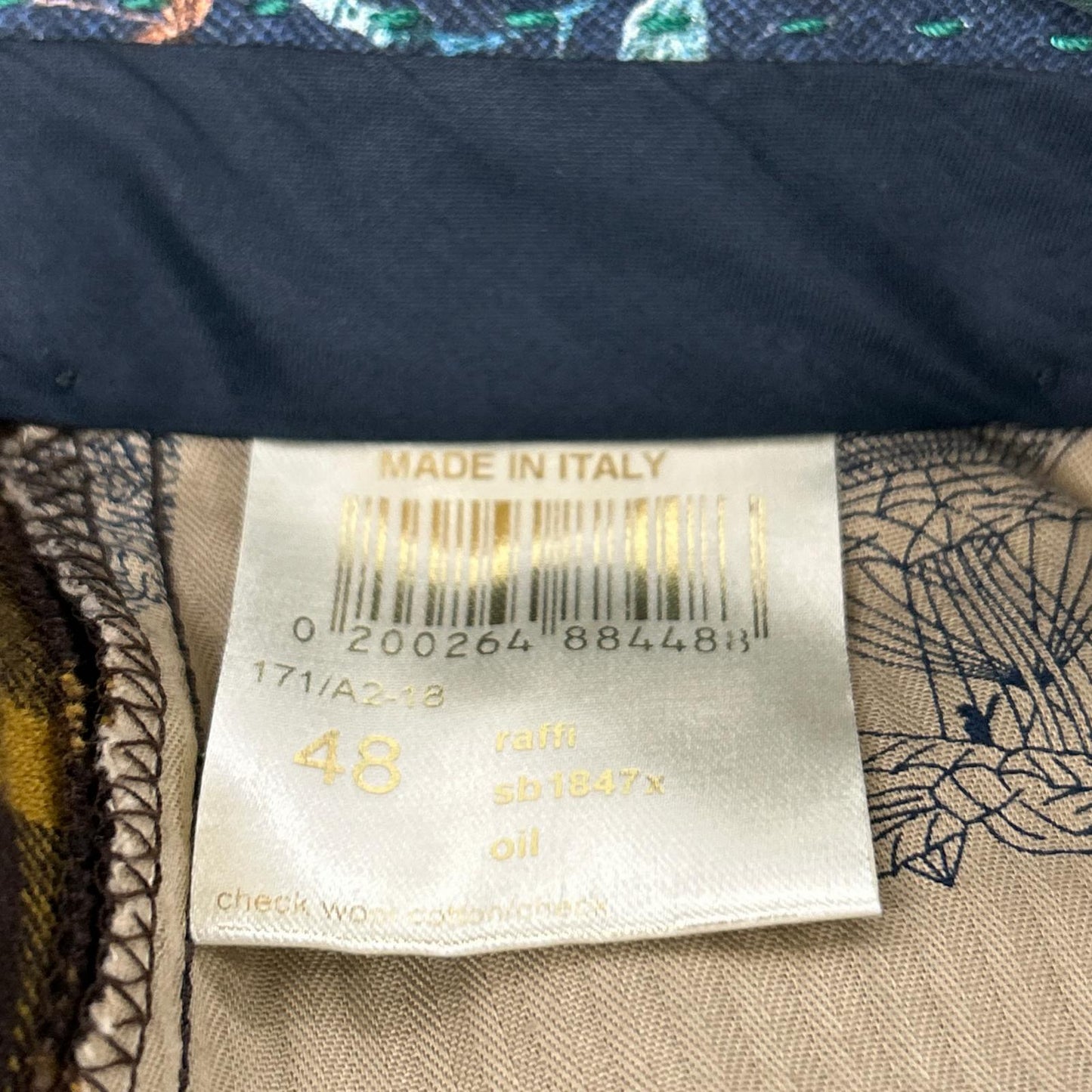 BERWICH Berwich sb1847x brown and yellow wool-cotton checked slacks trousers bottoms