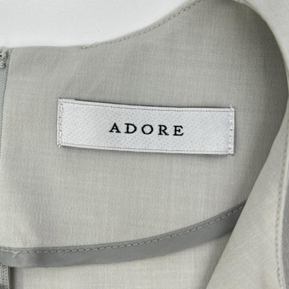 ADORE アドーア 531-4240714 グレー ペプラム ドライタッチプレーンクロスコンビネゾン ドレスワンピース オーバーオール オールインワン