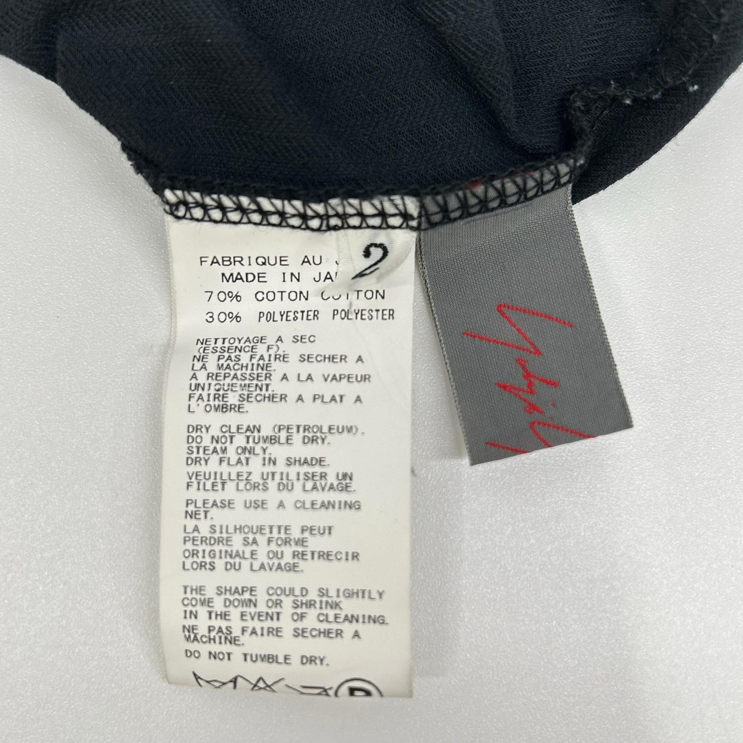 YOHJI YAMAMOTO +NOIR ヨウジヤマモトプリュスノアール 11SS NO-T11-071 ブラック コットン バックボタン ドルマンスリーブブラウス トップス