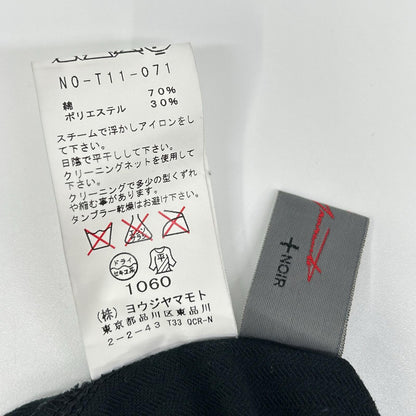 YOHJI YAMAMOTO +NOIR ヨウジヤマモトプリュスノアール 11SS NO-T11-071 ブラック コットン バックボタン ドルマンスリーブブラウス トップス