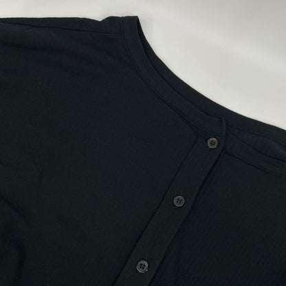 YOHJI YAMAMOTO +NOIR ヨウジヤマモトプリュスノアール 11SS NO-T11-071 ブラック コットン バックボタン ドルマンスリーブブラウス トップス