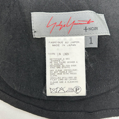 YOHJI YAMAMOTO +NOIR Yohji Yamamoto Pour Noir 12SS NB-B14-300 Black Linen One-Button Open-Collar Shirt