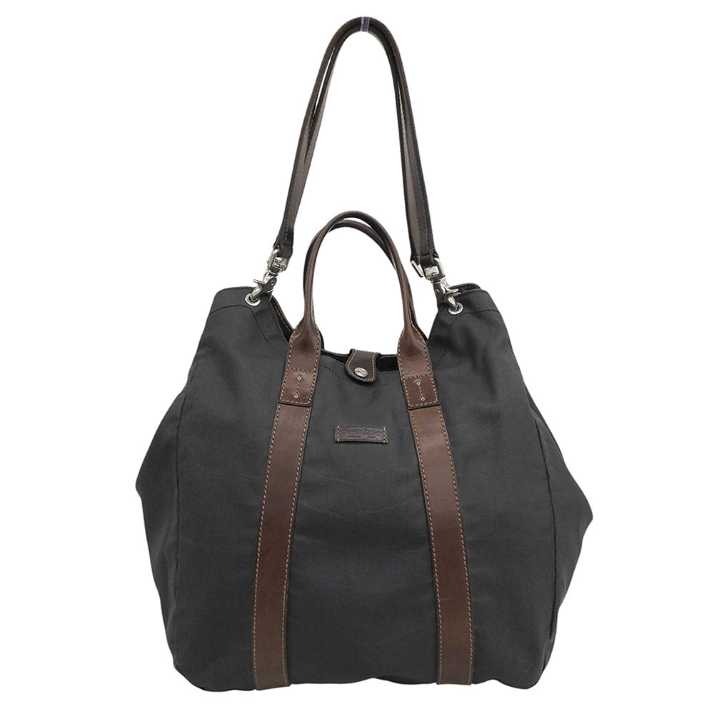 Daniel&Bob ダニエル＆ボブ クロドーロ クロコ柄 コーティングキャンバス 2WAY トート ショルダー グレー×ブラウン ハンドバッグ