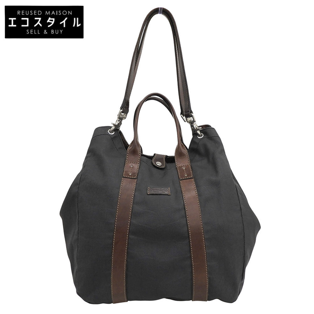 Daniel&Bob ダニエル＆ボブ クロドーロ クロコ柄 コーティングキャンバス 2WAY トート ショルダー グレー×ブラウン ハンドバッグ