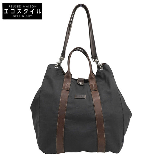 Daniel&Bob ダニエル＆ボブ クロドーロ クロコ柄 コーティングキャンバス 2WAY トート ショルダー グレー×ブラウン ハンドバッグ