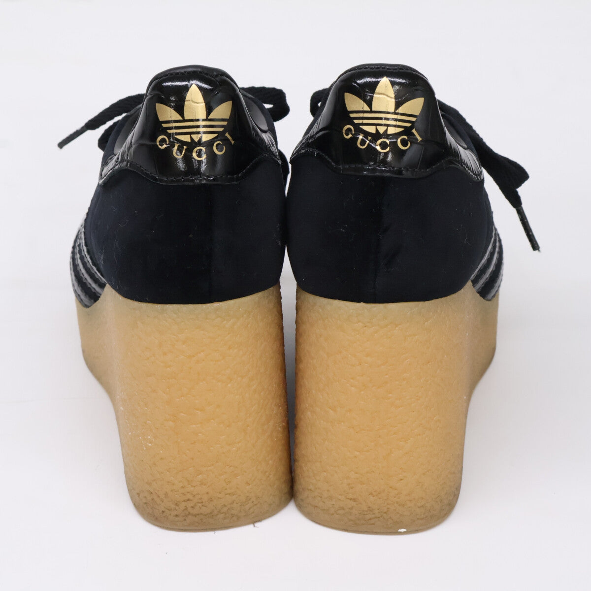 GUCCI グッチ ｘadidas アディダス【美品】725627 GAZELLE ガゼル レザーｘスエード 厚底スニーカー シューズ