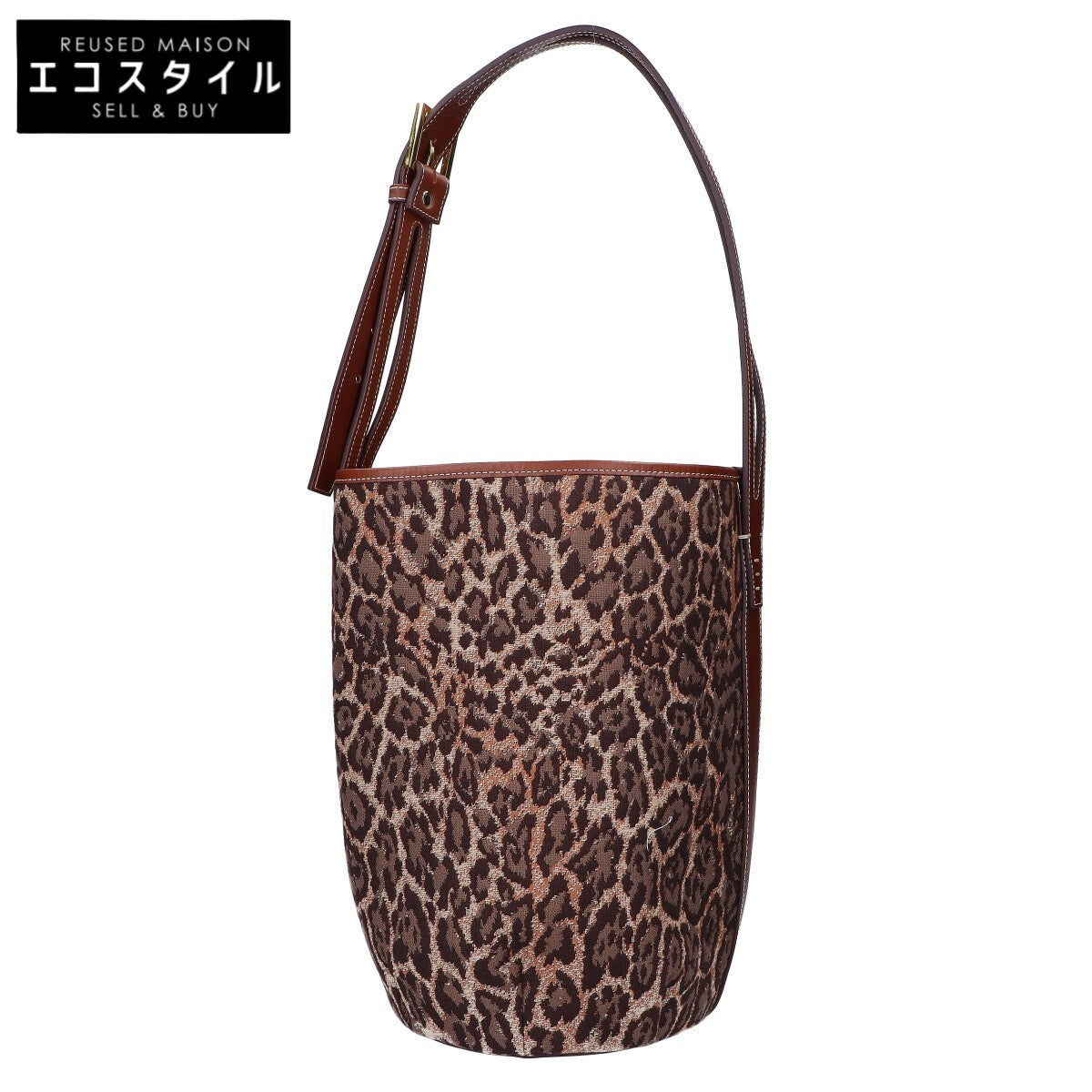 A VACATION アヴァケーション 【美品/25AW】25AW-A78-00-07 MARCHE BROWN LEO レザーｘジャガード バケット ワンショルダー トートバッグ
