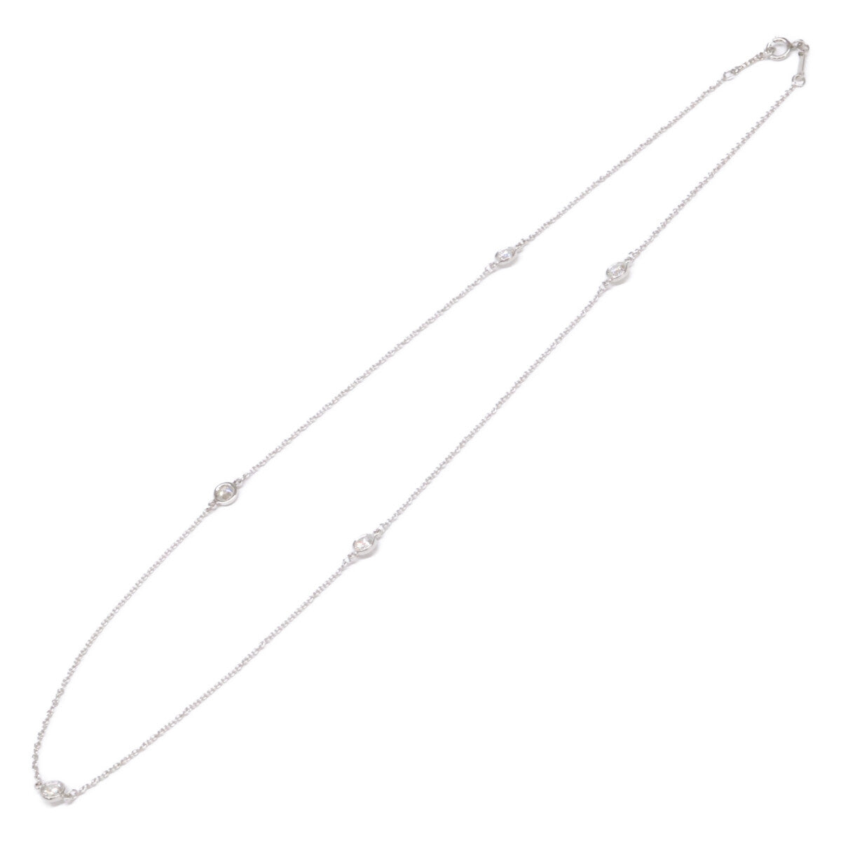 TIFFANY&Co. ティファニー 仕上げ済み Pt950 エルサ・ペレッティ バイザヤード 5Pダイヤモンド ネックレス