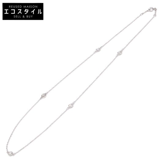 TIFFANY&Co. ティファニー 仕上げ済み Pt950 エルサ・ペレッティ バイザヤード 5Pダイヤモンド ネックレス