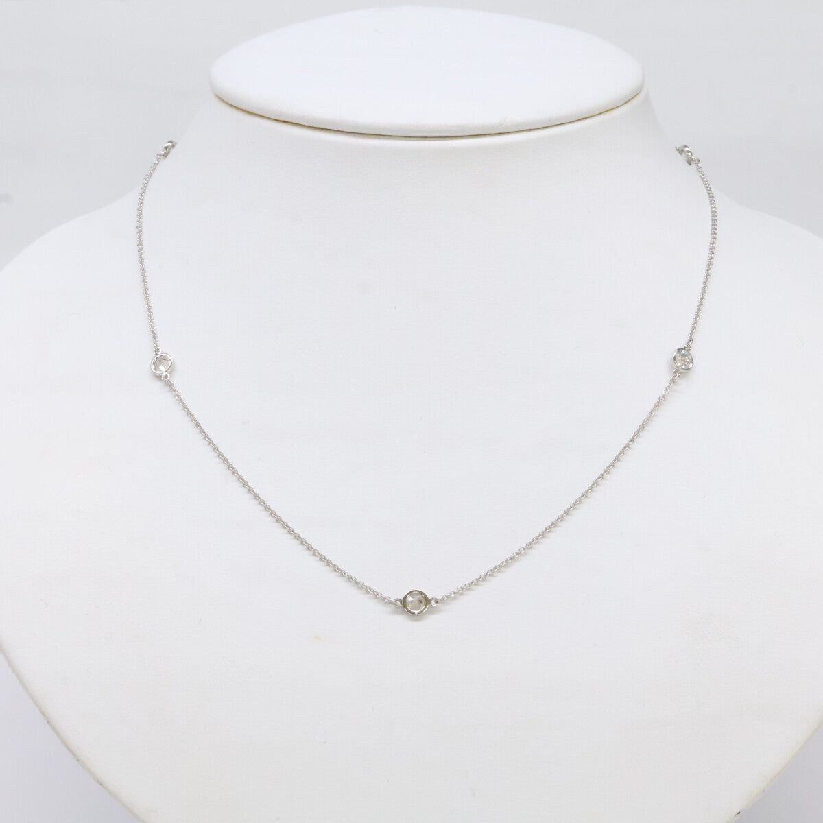 TIFFANY&Co. ティファニー 仕上げ済み Pt950 エルサ・ペレッティ バイザヤード 5Pダイヤモンド ネックレス