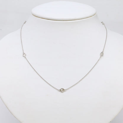 TIFFANY&Co. ティファニー 仕上げ済み Pt950 エルサ・ペレッティ バイザヤード 5Pダイヤモンド ネックレス