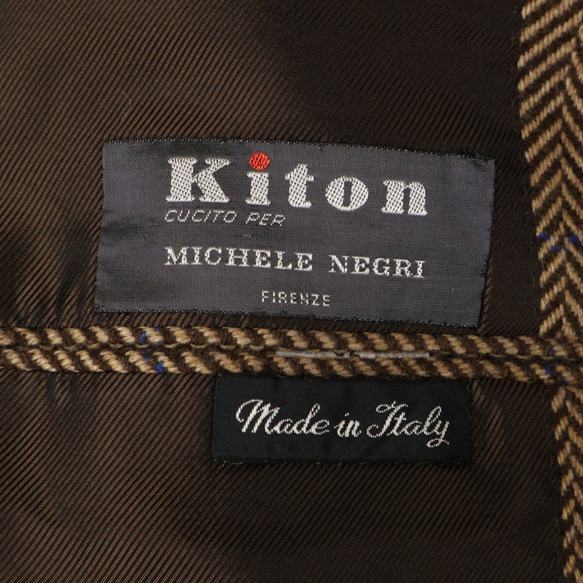 Kiton キートン 【美品】ヘリンボーン カシミヤ100％ 段返り3Bテーラードジャケット ジャケット