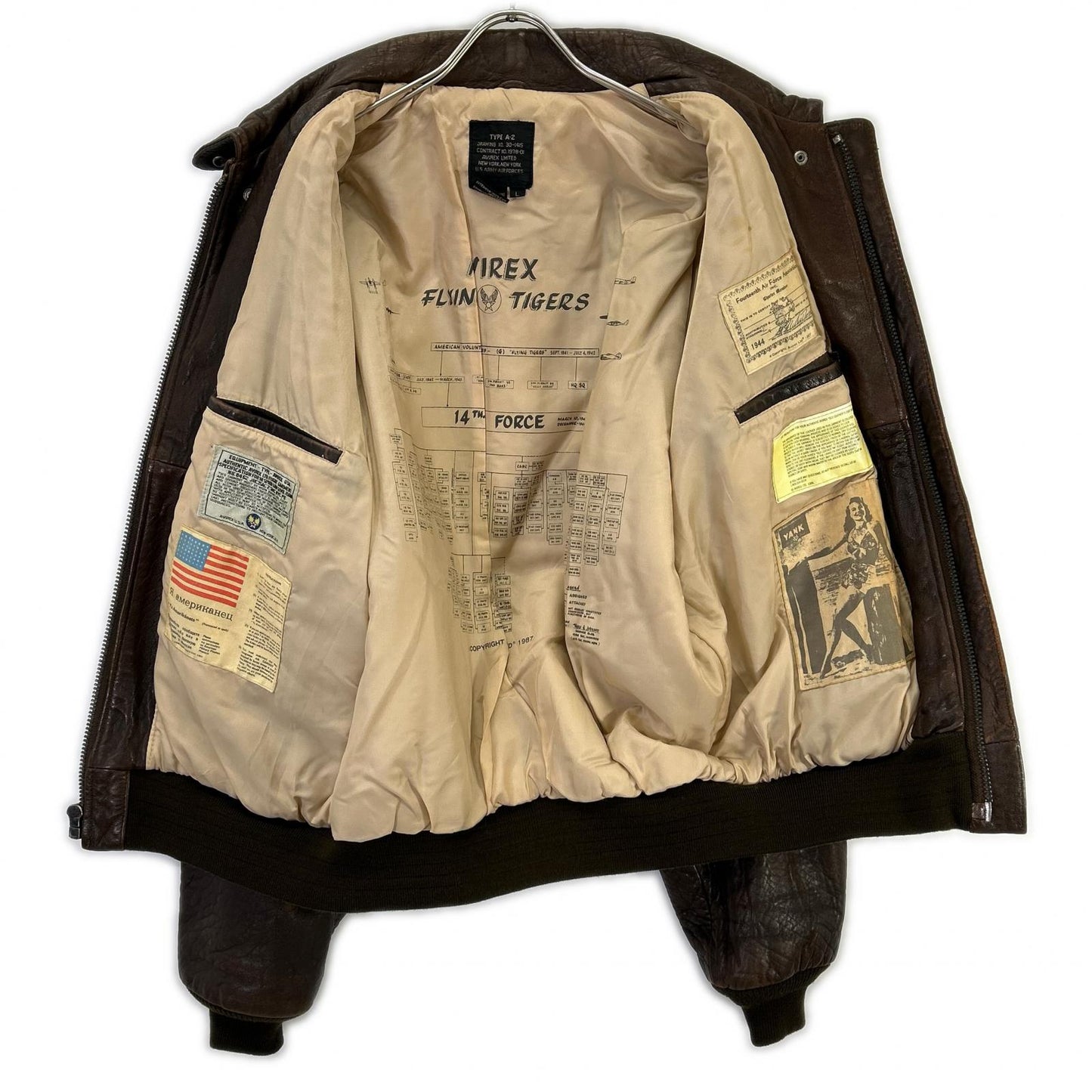 AVIREX Avirex 1978-01 Brown TYPE A-2 Leather Flight Jacket Jacket
